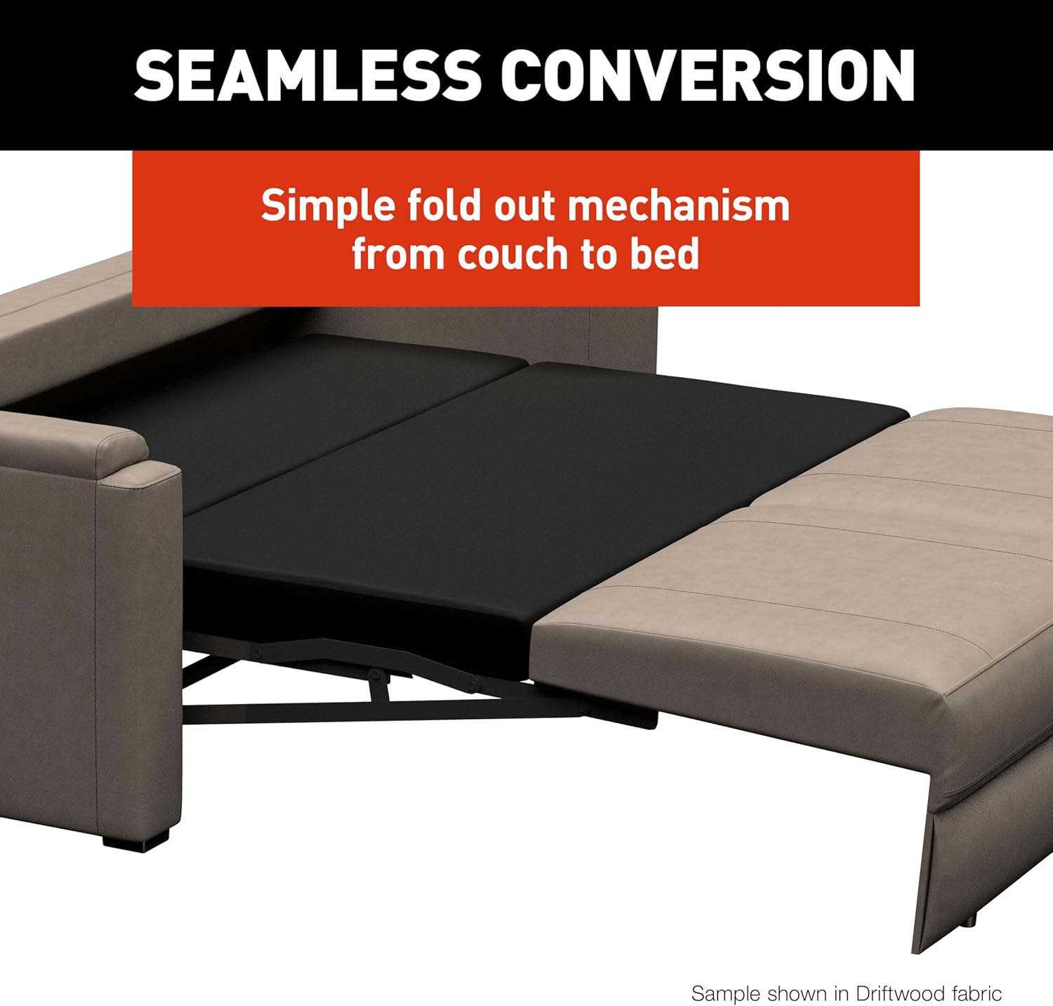THOMAS PAYNE Signature Heritage Series 72' Dellmead RV Rest Easy Sleeper Sofa with Easy-to-Use Fold-Out Mechanism, 81' Bed Depth - 2024044359