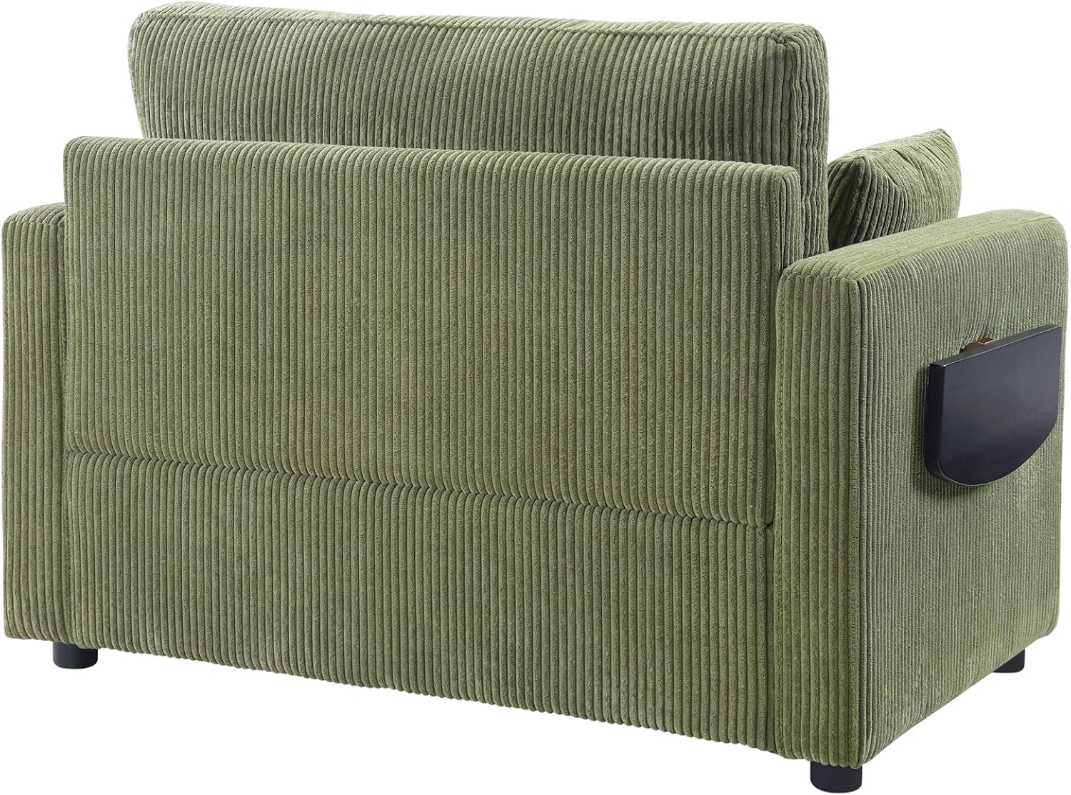 Twin Size Sofa Bed 47.2' Sleeper Sofa Loveseat Sofa with a Foldable Mattress, a Foldable Side Table, a Side Storage Pocket and Two USB Ports for Living Room, Green