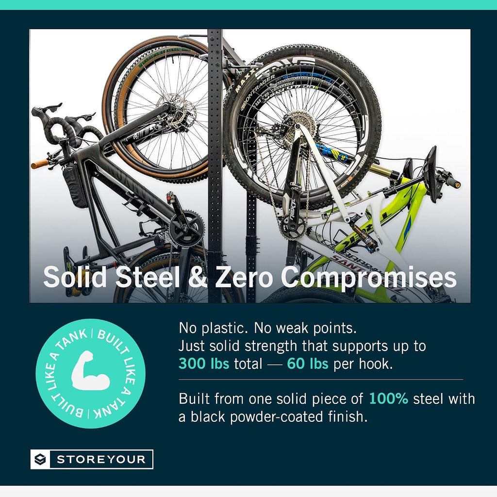 StoreYourBoard Freestanding Bike Rack for 8 Bikes - Heavy Duty Aluminum & Steel Indoor Bike Rack Garage - Space-Saving Vertical Bike Rack for Road, Mountain, and Hybrid Bicycles - Holds Up to 300 Lbs