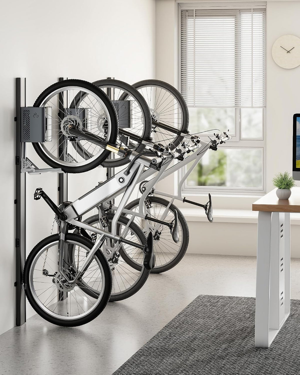 monTEK Automatic Lift Bike Rack – Fits 24-29' Tires, Heavy-Duty Vertical Wall Rack for Bicycles (Up to 71 lbs) - Effortless Lifting, Easy Install - Space-Saving Storage for Garage, Shed, BG