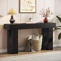 Tribesigns 63-Inch Long Console Table, Wooden Rectangular Sofa Table Behind The Couch, Farmhouse Entryway Table for Entrance, Hallway, Living Room (Black)