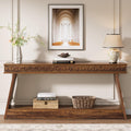 Tribesigns 70.9 Inch Long Console Table for Entryway, 2-Tier Farmhouse Entryway Table with Storage, Narrow Sofa Table Behind the Couch, Wood Accent Table for Hallway, Living Room, Foyer, Dark Brown