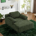 VINGLI Chaise Lounge Chair, Green Boneless Couch Oversized Reading Chair Upholstered Bubble Fleece Cloud Couch Sofa Recliner Bed Comfy Sleeper Couches for Living Room, Movie Room, Bedroom
