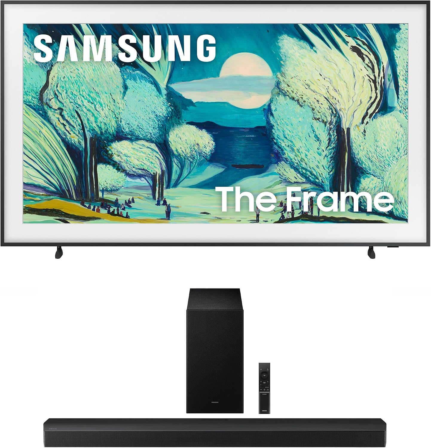 Samsung QN65LS03FAFXZA 65 Inch The Frame QLED 4K Art Mode Vision AI Smart TV with a HW-B750F B Series Soundbar 5.1 Ch and Subwoofer (2025)