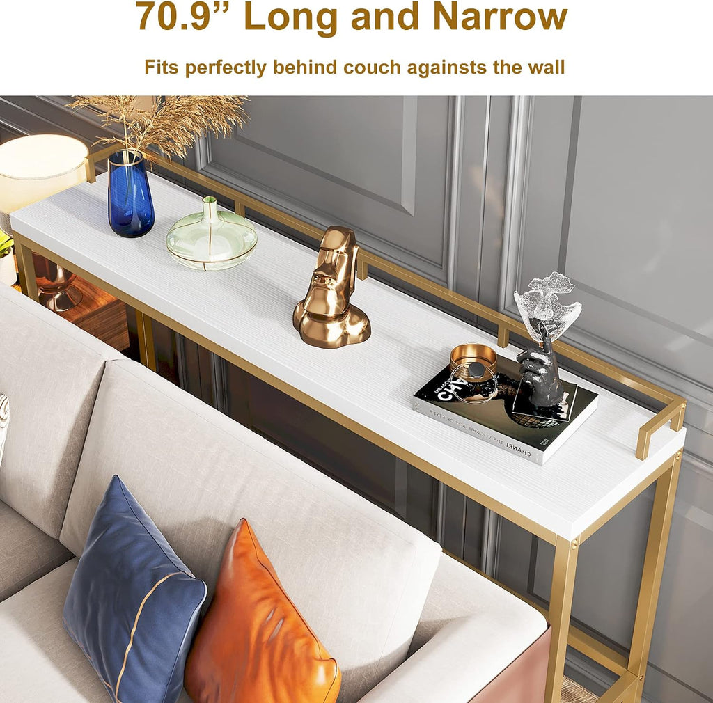 LITTLE TREE Console Table Behind Sofa Couch, 70.9 Inch Long and Narrow Entryway Table