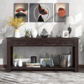 Merax Modern Wood Foyer Console Table with Drawers and Bottom Shelf for Entryway Hallway Espresso
