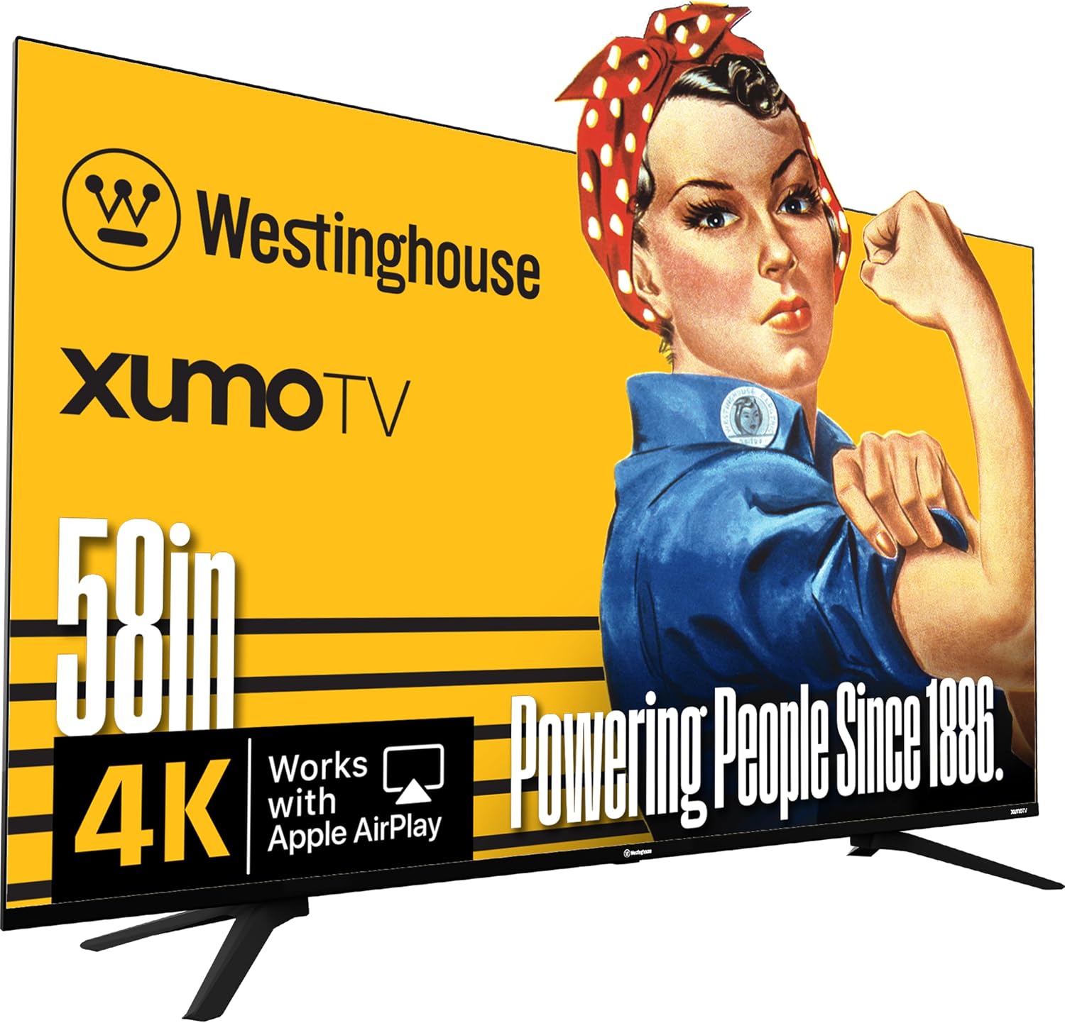 Westinghouse 58-inch Smart TV, 4K UHD Xumo TV w/ HDR10, Voice Remote, Dolby Vision, Dolby Atmos, Edgeless, Flat Screen LED Television w/Bluetooth, Apple AirPlay, Wi-Fi & Mobile Connectivity