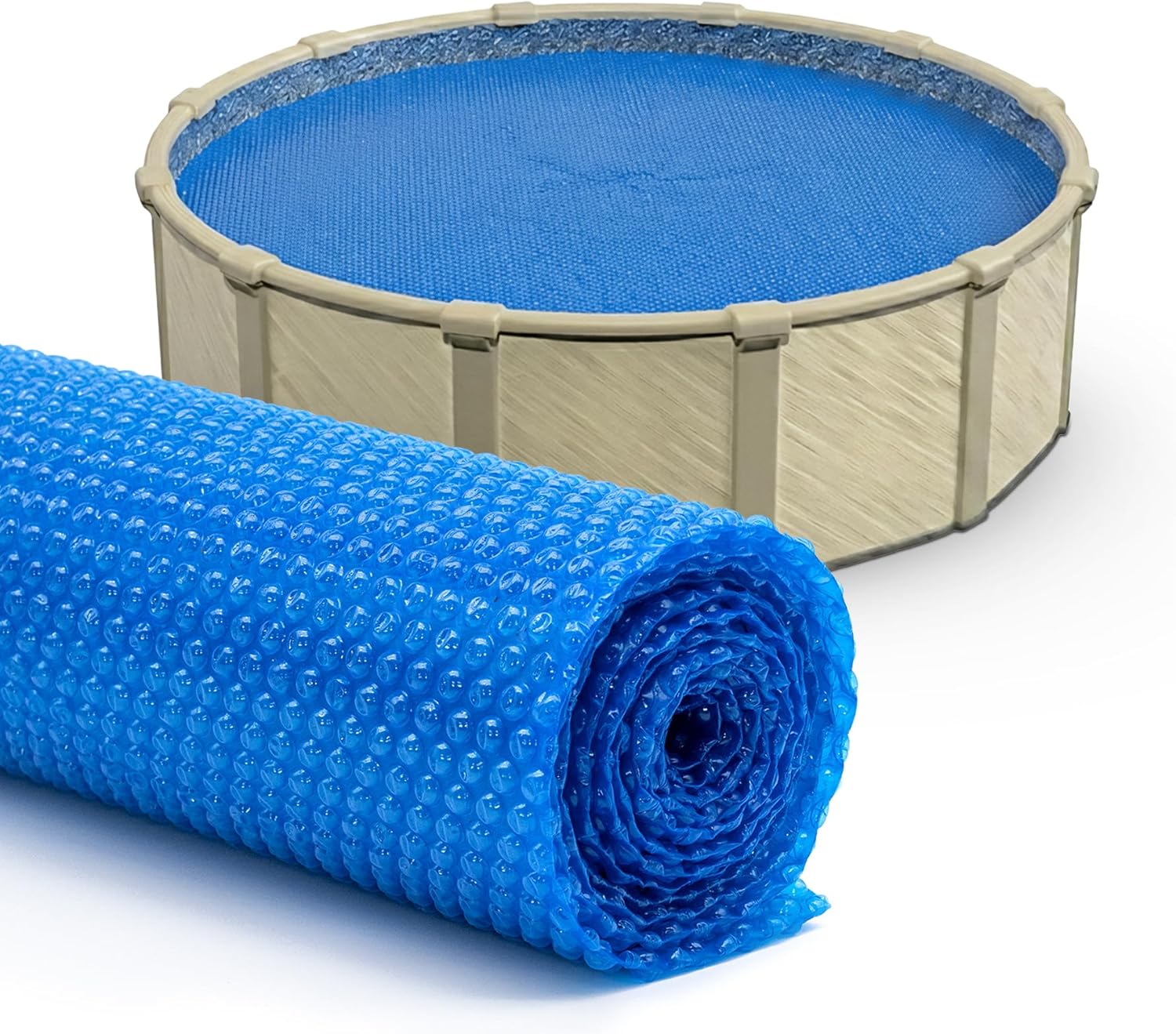 Sun2Solar Blue 33 ft Round Solar Cover | 8 Mil | Heat Retaining Blanket for Above Ground & Inground Swimming Pools | Sun's Energy Heats Pool | Bubble Heating Blankets | 800 Series