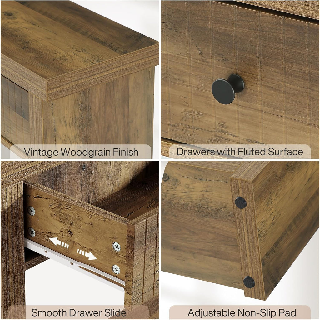 Tribesigns 70.9 inch Console Table with 3 Drawers, Extra Long Entryway Table, Wood Sofa Table Oak Furniture with Open Storage Shelves Wooden Couch Table Foyer Tables for Living Room Hallway Entrance