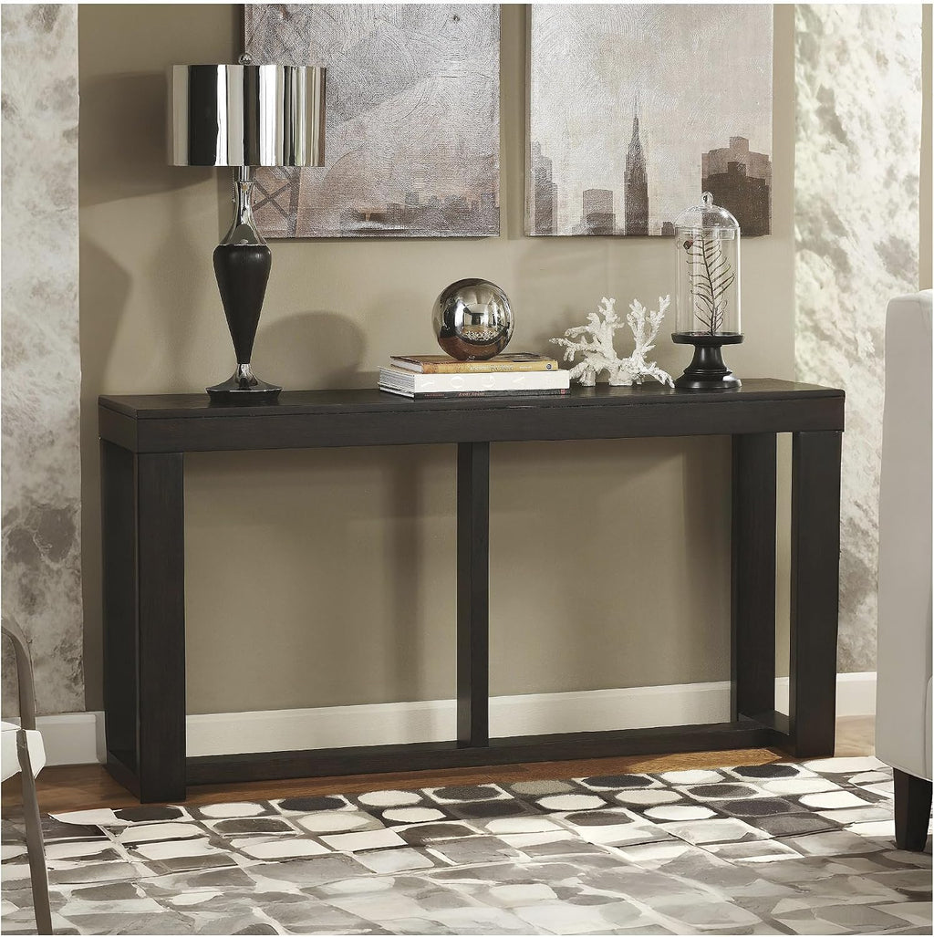 Signature Design by Ashley Watson Mid-Century Rectangular Sofa Table, Dark Brown
