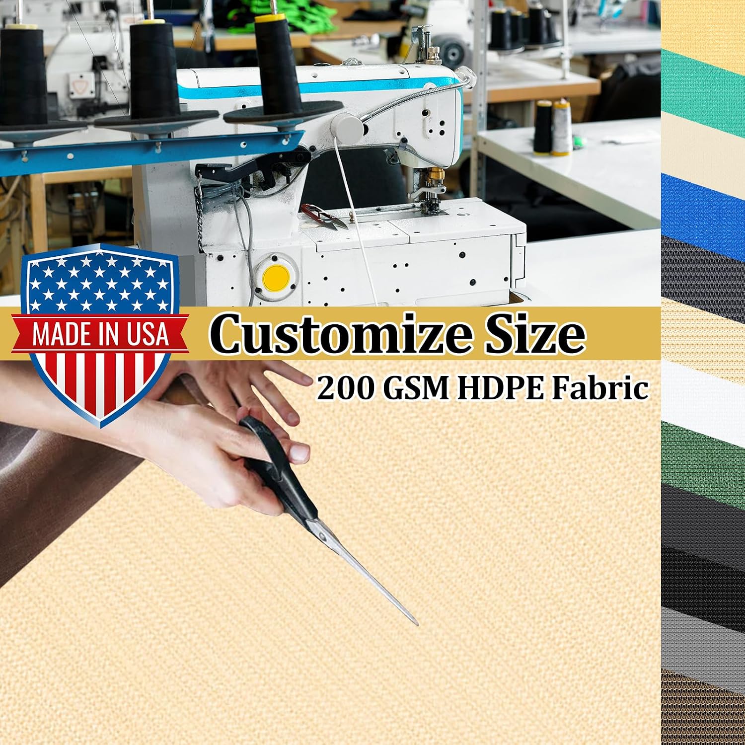 Shade&Beyond Customized Size 10' X 14' Shade Cloth with Grommets, 90% UV Protection UV Protection Mesh Tarp Sun Screens for Patio GN04, Wheat