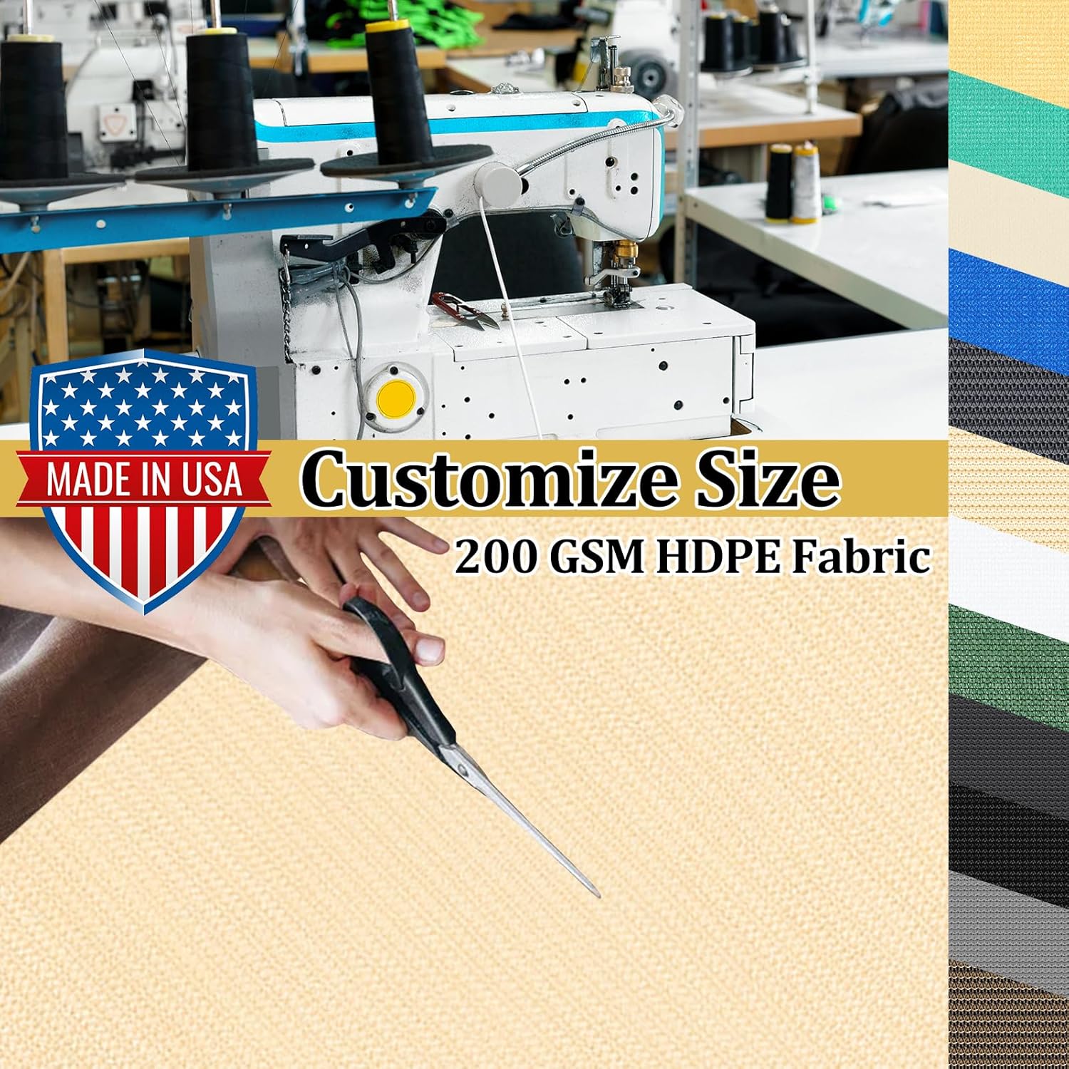 Shade&Beyond Customized Size 8' X 14' Shade Cloth with Grommets, 90% UV Protection UV Protection Mesh Tarp Sun Screens for Patio GN04, Wheat