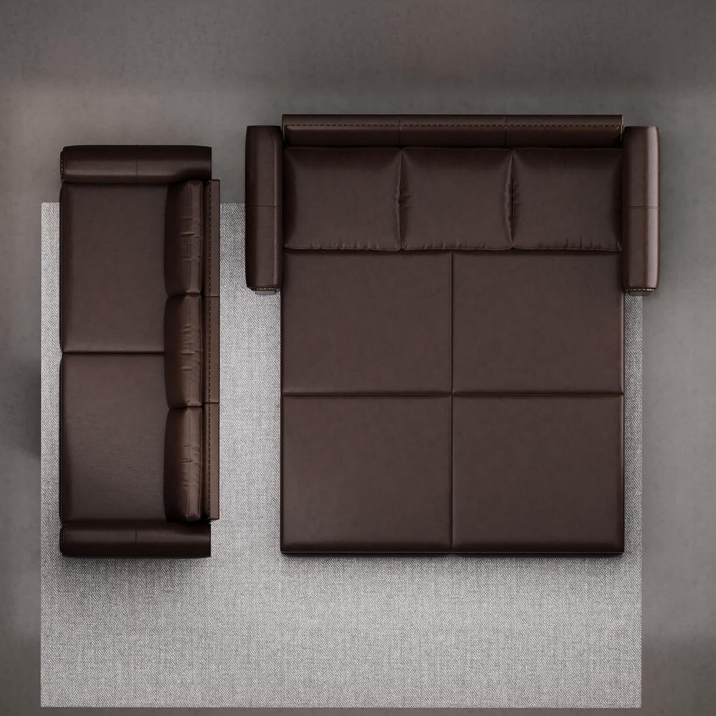 93.7' King Size Sleeper Sofa Bed, Pull Out Sofa Bed, Faux Leather Upholstery, 3 in 1 Convertible Sleeper Couch, Chaise Lounge, Retro Recliner for Living Room, Office, Apartment, Dark Brown