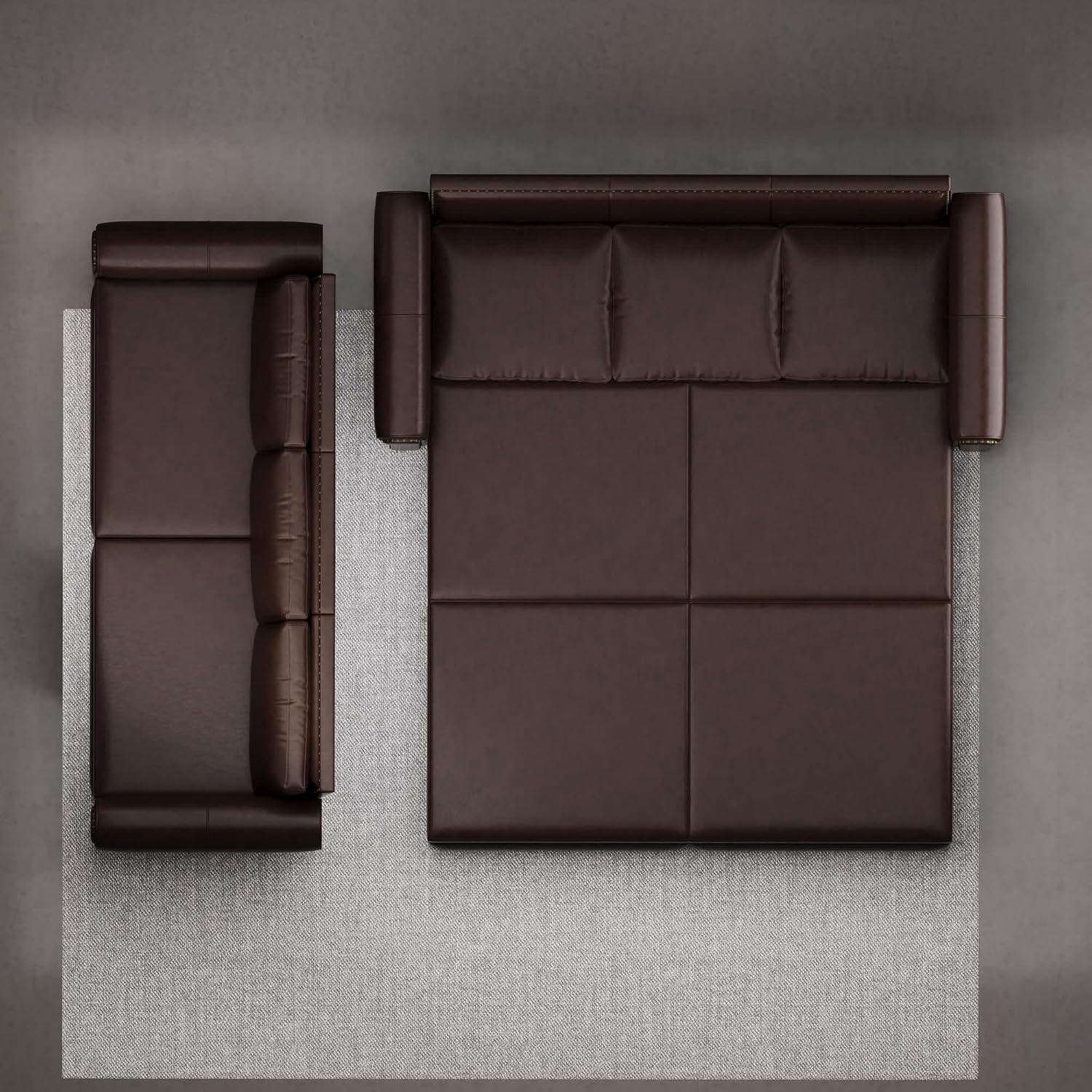 93.7' King Size Sleeper Sofa Bed, Pull Out Sofa Bed, Faux Leather Upholstery, 3 in 1 Convertible Sleeper Couch, Chaise Lounge, Retro Recliner for Living Room, Office, Apartment, Dark Brown