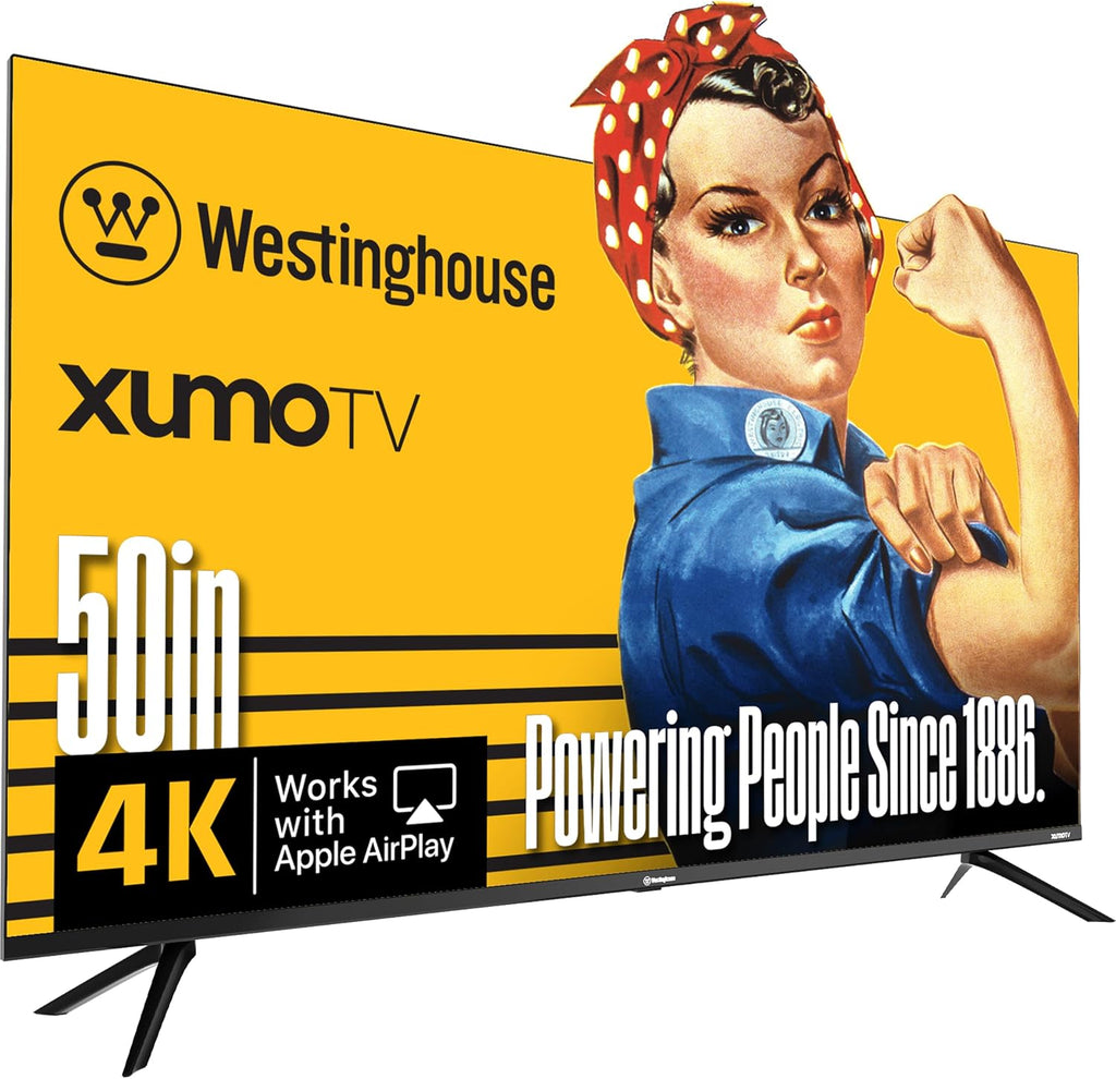 Westinghouse 50-inch Smart TV, 4K UHD Xumo TV w/ HDR10, Voice Remote, Dolby Vision, Dolby Atmos, Edgeless, Flat Screen LED Television w/Bluetooth, Apple AirPlay, Wi-Fi & Mobile Connectivity