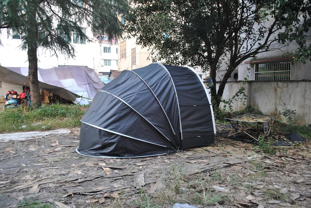 Large Bike Storage Shed Tent, 4 Bikes Waterproof Portable Bike Bicycle Motorcycle Tent Heavy Duty Double-Sided Opening Tricycle Motorcycle Storage Tent For Outdoor Camping Hiking ( Color : Black )