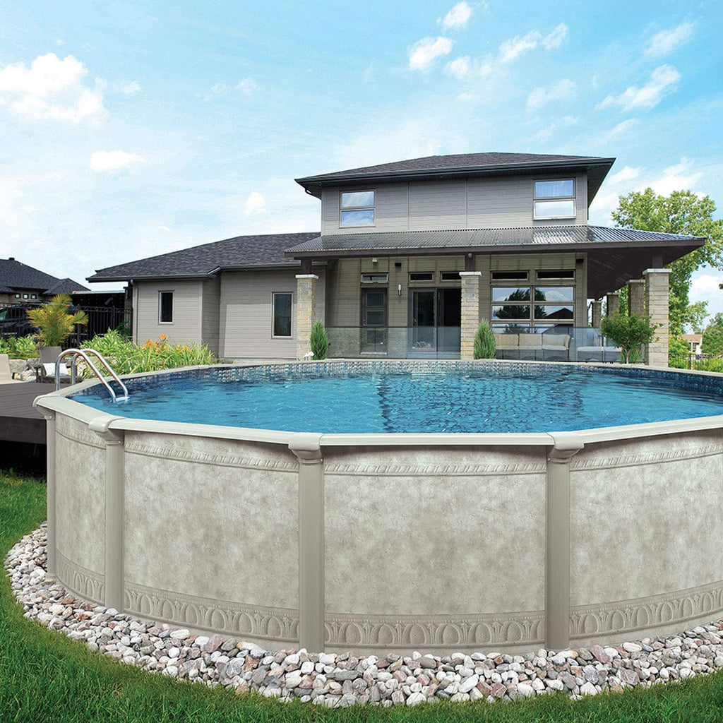 Aquarian Steel-Frame Above-Ground Pool Kit w/Pump & Leaf Skimmer, Venetian, 18'