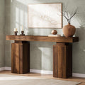 Tribesigns 63-Inch Long Console Table, Farmhouse Entryway Table Behind Couch, Wooden Foyer Stand Entry Station, Modern Hallway Accent Furniture for Living Room Decor, Entrance, Brown