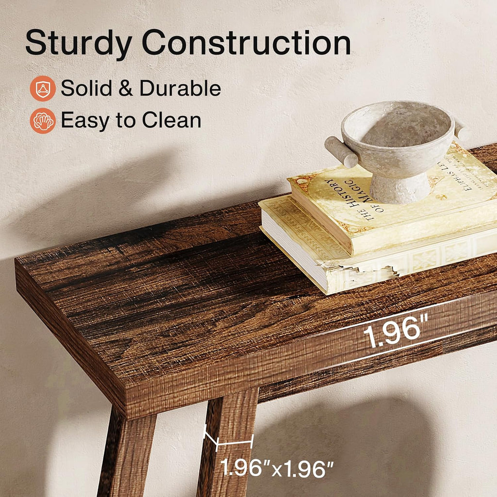 Tribesigns Farmhouse Console Entryway Table: 70.9 Inches All Wood Console Table for Entrance, 2 Tiers Narrow Long Behind Couch Sofa Table, Foyer Entry Table for Hallway, Living Room, Brown