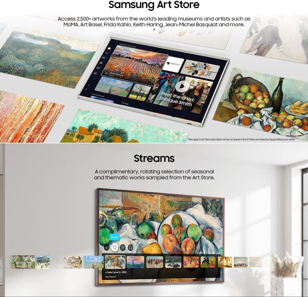 Samsung 50-Inch Modern Teak The Frame LS03D QLED 4K Smart TV Bundle, Quantum HDR, Art Mode, Slim Fit Wall Mount, Alexa Built-in w/Bezel, AUX HDMI Cable, CPS 24-Month Protection, Streaming Bundle