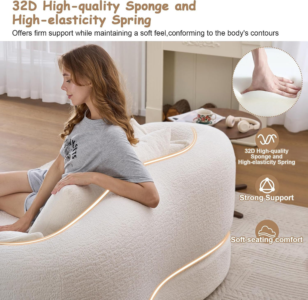 70' Convertible Sofa Bed, 2-in-1 Boneless Sleeper Sofa, Soft Chenille Folding Sofa Loveseat with 4 Pillows, Love Seat Small Couch for Small Spaces, Living Room, Bedroom, No Assembly
