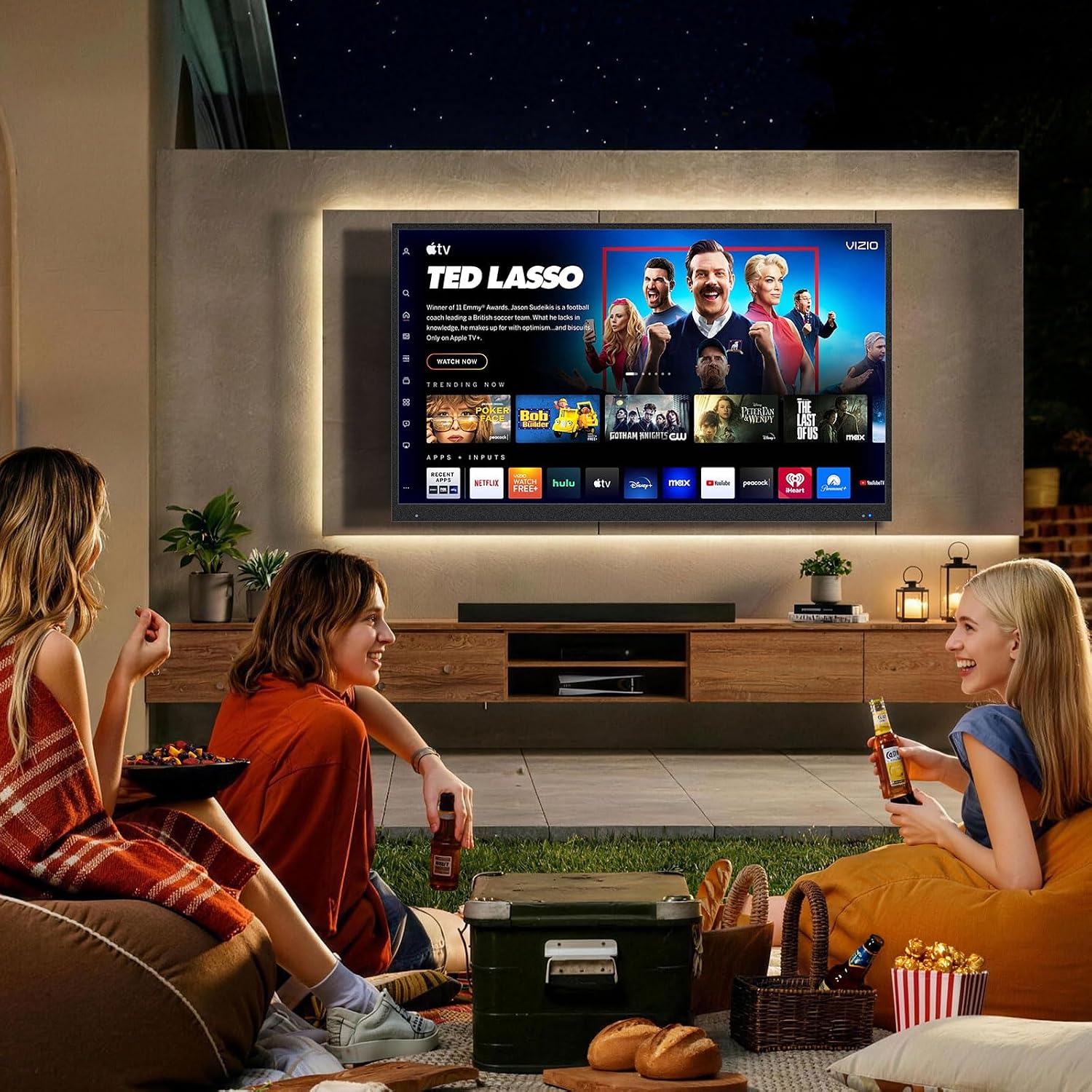 65 Inch Outdoor TV, 2000Nit 4K UHD, IP55 Waterproof & Dustproof Smart TV, Dolby Atmos Audio, WebOS 22 System with Voice Control, for Backyard, Poolside, Restaurant & Commercial Display