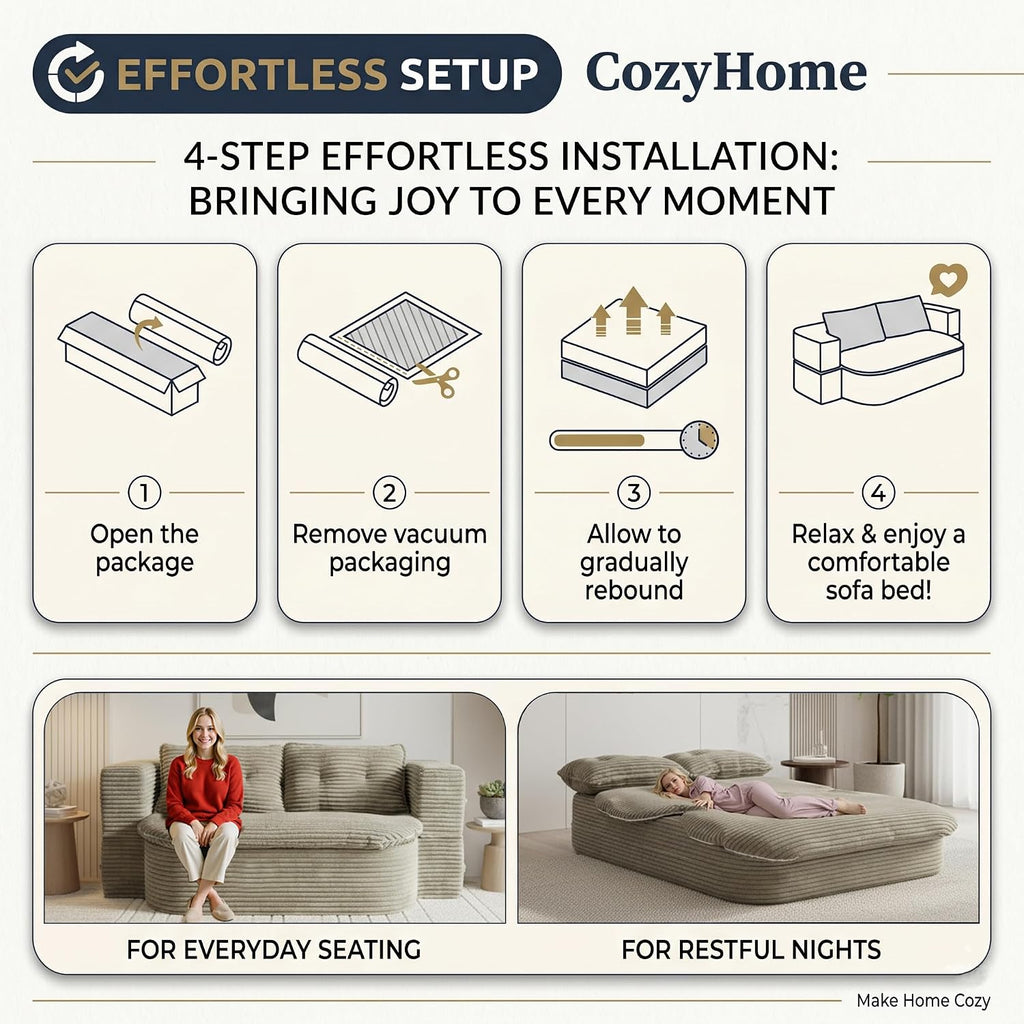 78.7-inch Folding futon Sofa Bed, Full-Size Convertible Sleeper Couch Bed, Memory Sponge Double Sofa with Comfortable Mattress, Suitable for Living Room and Guest Room (brown, 78.7 inches)