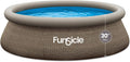 Funsicle Quickset Designer 10' x 30' Round Above Ground Swimming Pool, with FiltraBoost 400 GPH Filter Pump, Type I Filter Cartridge & Repair Patch, Triple Basketweave Print