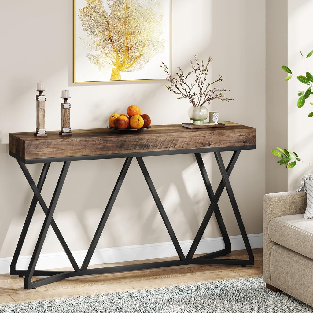 Tribesigns 55-Inch Console Tables for Entryway, Farmhouse Entry Sofa Table Behind Couch for Foyer, Hallway