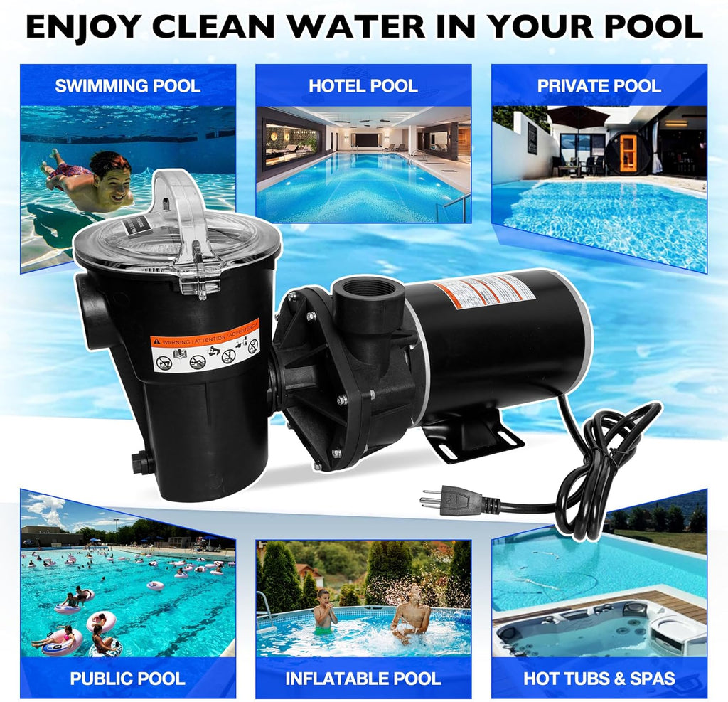 Pool Pump 1.5 HP Replacement for Hayward PowerFlo LX Series W3SP1580X15, Above Ground Swimming Pool Pump Motor – Single Speed 115V 48Y Frame