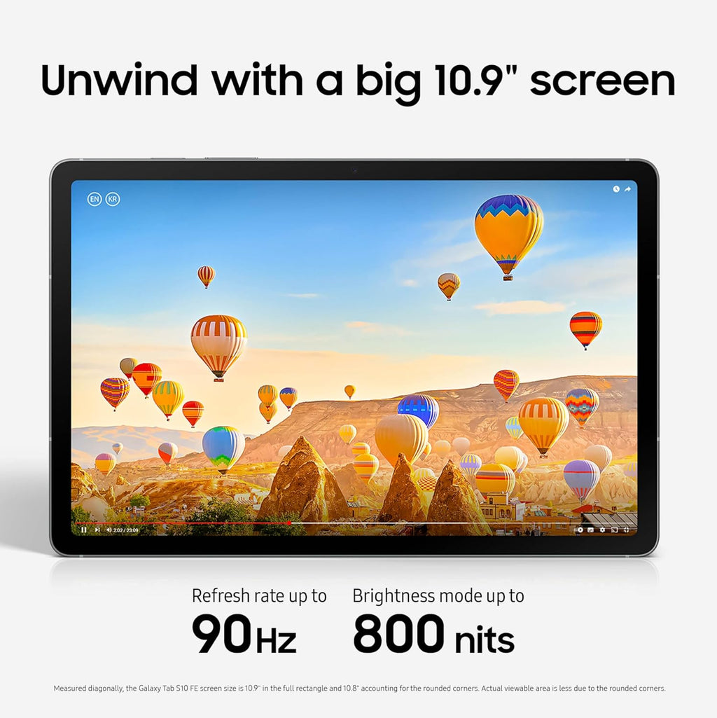 Samsung Galaxy Tab S10 FE 128GB WiFi Android Tablet, Large Display, Long Battery Life, Exynos 1580 Processor, IP68 Water-Resistant, 90 Hz Refresh, S Pen for Note-Taking, US Version, Blue