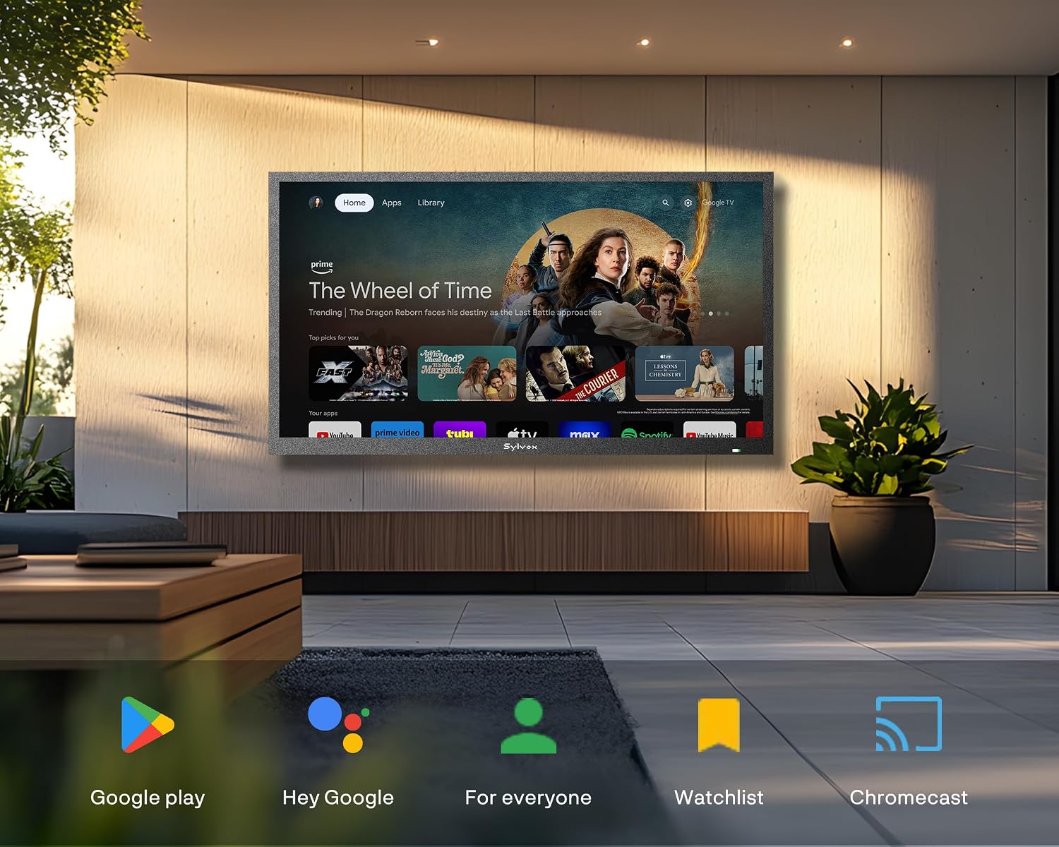 SYLVOX 32 inch Outdoor TV, Full Sun Outdoor Television 1500 Nit High Brightness, 1080P FHD Sunlight Readable Display, IP55 Weatherproof TV, Smart TVs for Outdoor Entertainment (Pool SE/2025)