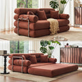 YINIX Convertible Sleeper Sofa - 35'' High-Back Floor Couch Bed - Folding Sofa Bed with Rounded Arm Supports - Floor Sofa Lounge Sofa Bed for Living Room Bedroom - Orange
