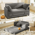 Myroyalsit 65' Convertible Loveseat Sofa Bed, 2-in-1 Folding Sofa Bed with 2 Pillow for Small Spaces, Modern Loveseat Sleeper Couch for Apartment, Living Room & Guest Room (Grey Chenille, 65 inch)