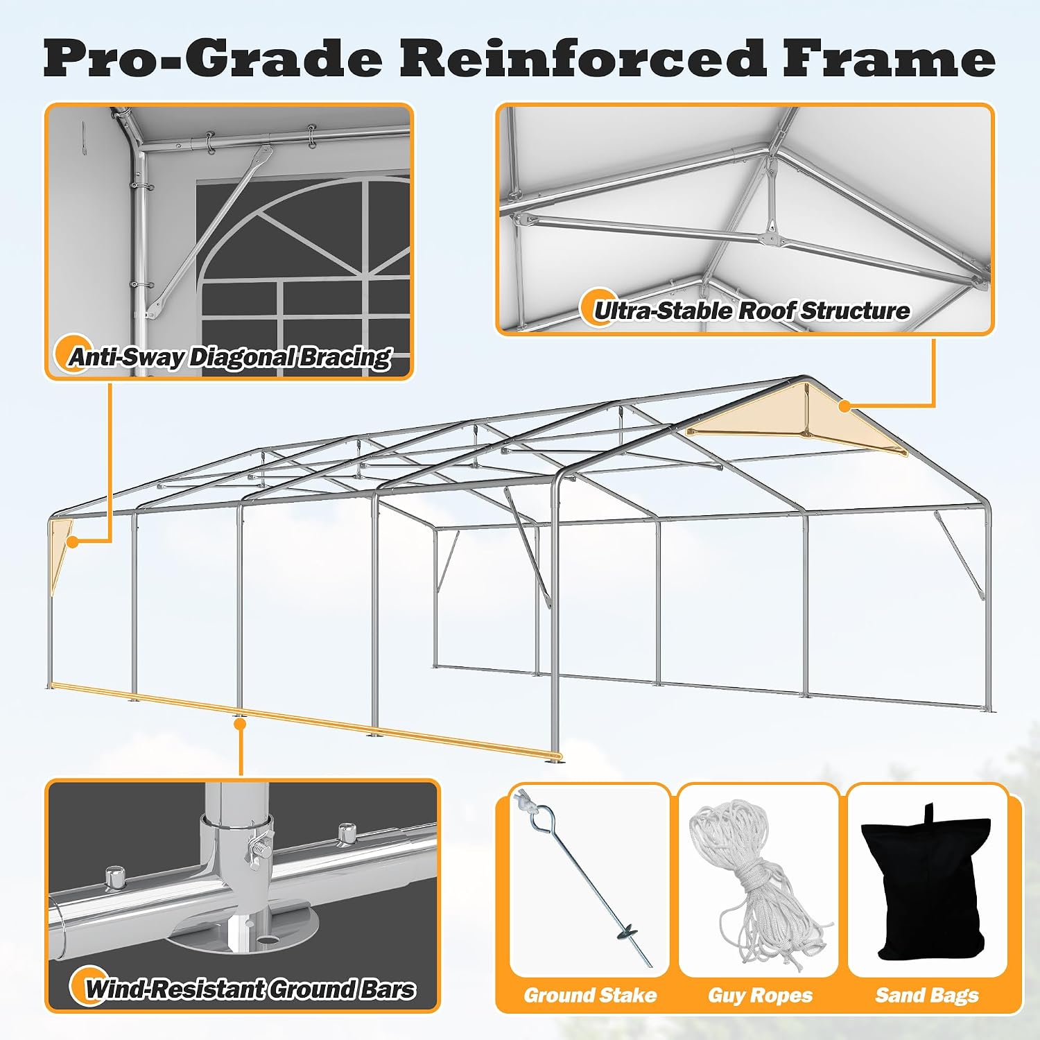 20' x 30' Heavy Duty Party Tent, Outdoor Large Wedding Tent with Removable Sidewalls, Event Canopy Shelter for Birthday Party, Outdoor Event