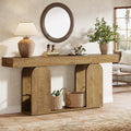 Tribesigns Farmhouse Wood Console Table, 70.9-Inch Entryway Accent Table with U-Shaped Base, 2-Tier Extra Long Sofa Tables for Entrance, Hallway, Living Room (Light Brown)