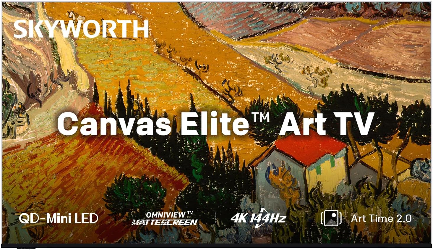 Skyworth 86-inch Canvas Elite™ Art TV QD-Mini LED, 4K UHD, Google TV, 144Hz Refresh Rate, 2000 Nit Brightness, OmniView Matte Screen™