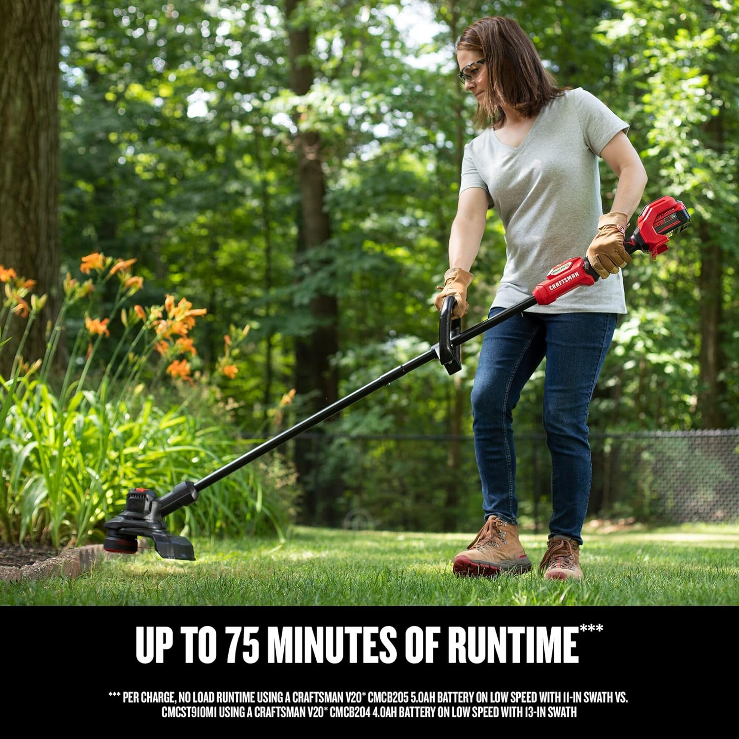 CRAFTSMAN V20 RP Cordless String Trimmer and Lawn Edger Kit, Weed Wacker, Extended Run Time, Brushless High-Output Motor, 13 Inch Deck, 5.0Ah Battery & Charger Included (CMCST930P1)