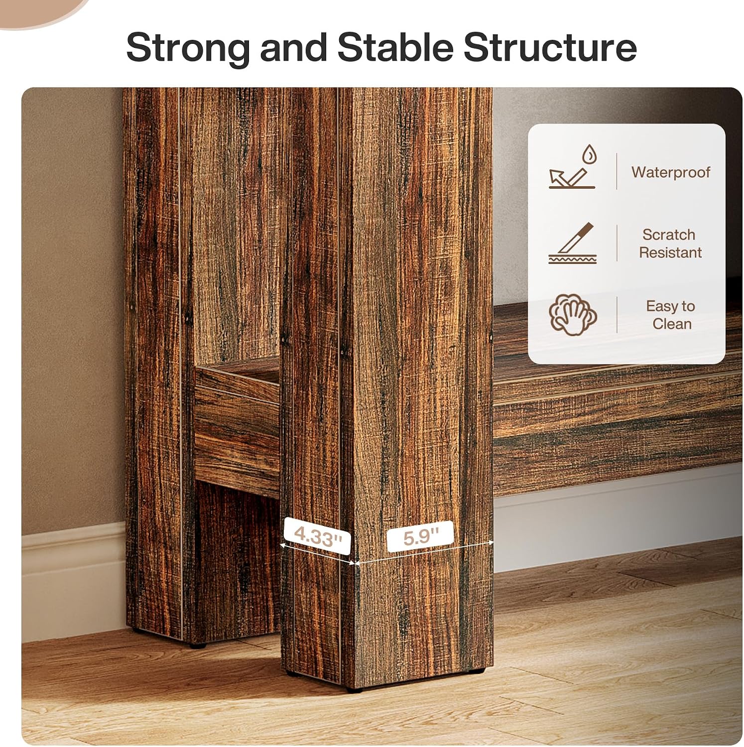 Tribesigns 63-Inch Console Table with 2 Drawers, 2-Tier Wooden Sofa Table Behind Couch, Farmhouse Entryway Console with Storage Shelf for Living Room, Entrance, Hallway (Dark Brown)