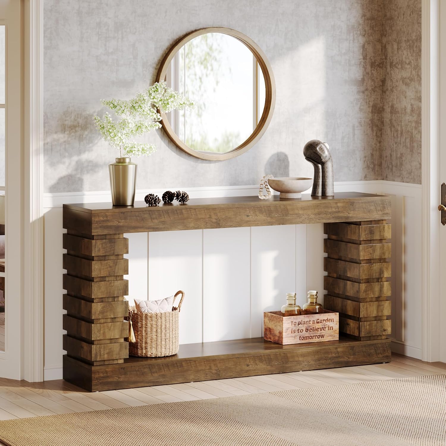 Tribesigns 70.8-Inch Long Console Table, Wood Entryway Table with Storage, Narrow Sofa Table Couch Table for Living Room Entryway Hallway | with Storage, Narrow, Couch Table, for Living Room, Entryway, Hallway