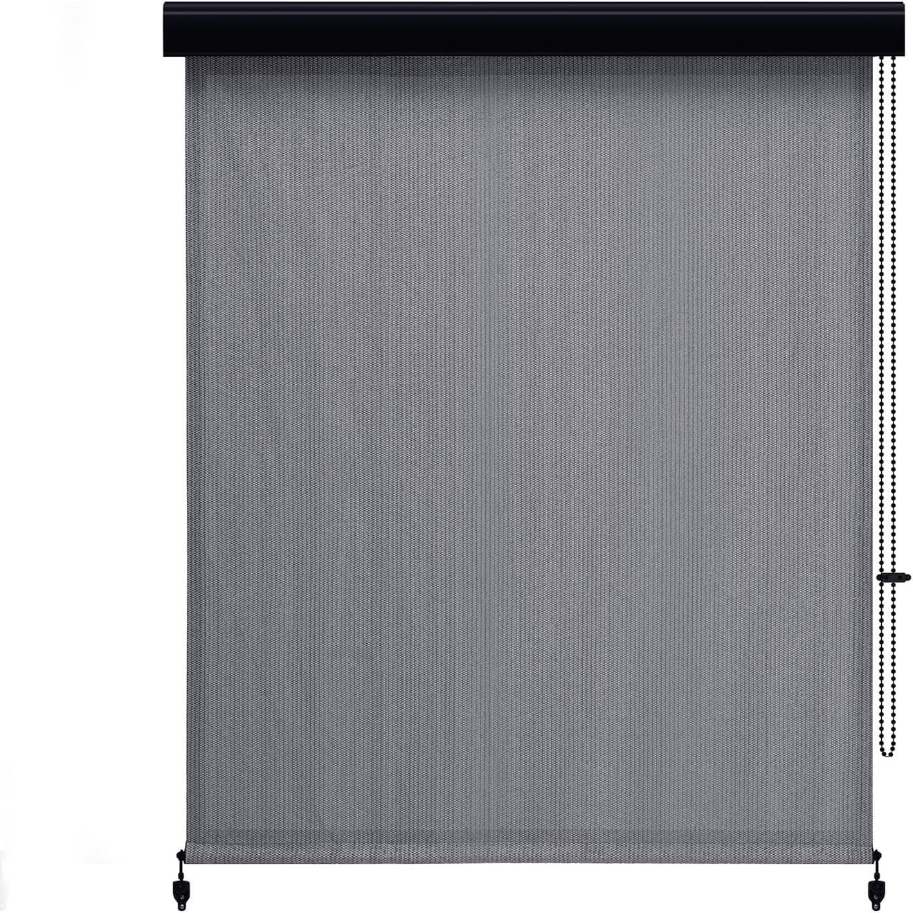 Outdoor Roller Shade, Exterior Patio Corded Blinds with Aluminum Valance Roll Up Shades for Porch Balcony Backyard (7' W X 8' L), Anthracite Grey