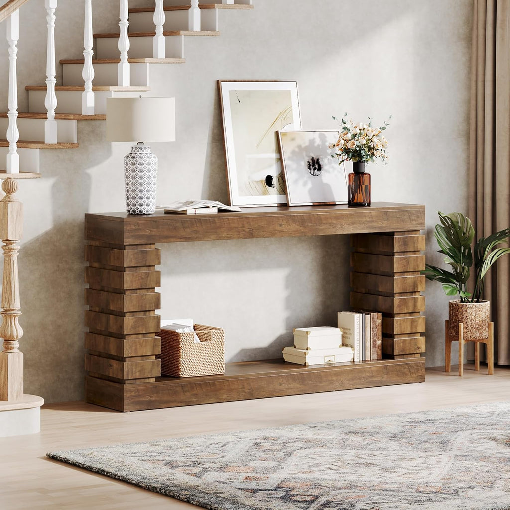 Tribesigns 70.8-Inch Long Console Table, Wood Entryway Table with Storage, Narrow Sofa Table Couch Table for Living Room Entryway Hallway | with Storage, Narrow, Couch Table, for Living Room, Entryway, Hallway