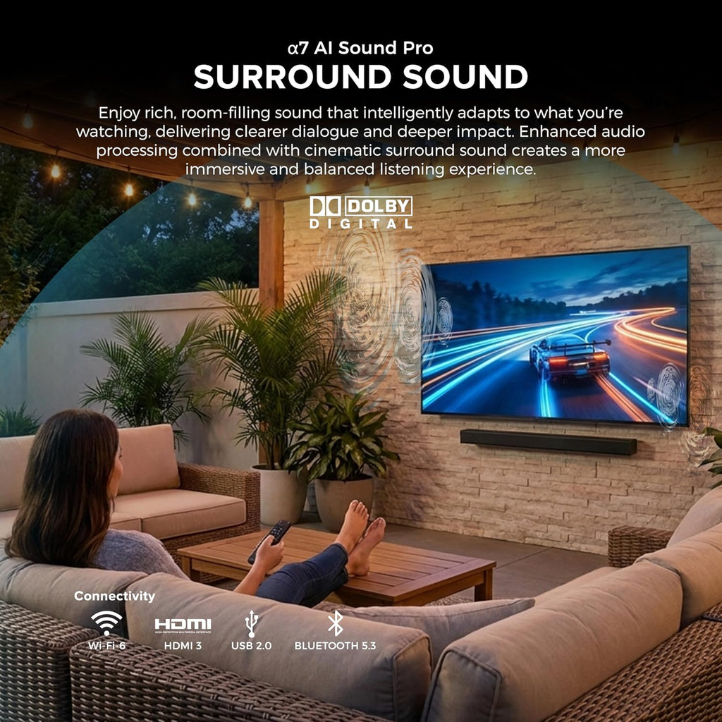Titan L200 QNED 86 Inch Outdoor TV, Partial Sun, IP65 Smart Weatherproof TV, 4K HDR, 120 Hz, Web AI OS, 1500 Nits, Wi-Fi 6E, Dolby Digital, Outdoor TV Cover, Slim Bezel, 2 Yr Wty