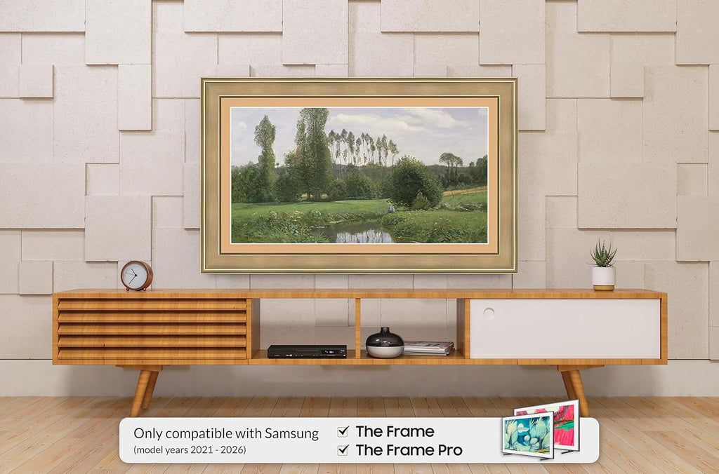 Champagne 32' Premiere Deco TV Frame - Compatible ONLY with Samsung The Frame TVs (Fits 2021-2026, LS03A, LS03B, LS03C, LS03D, LS03FA)