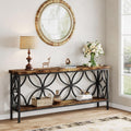 Tribesigns 70.9-Inch Narrow Sofa Table, 2-Tier Industrial Console Table Behind Couch, Long Entry Tables with Storage for Entryway, Living Room, Foyer, Hallway, Rustic Brown