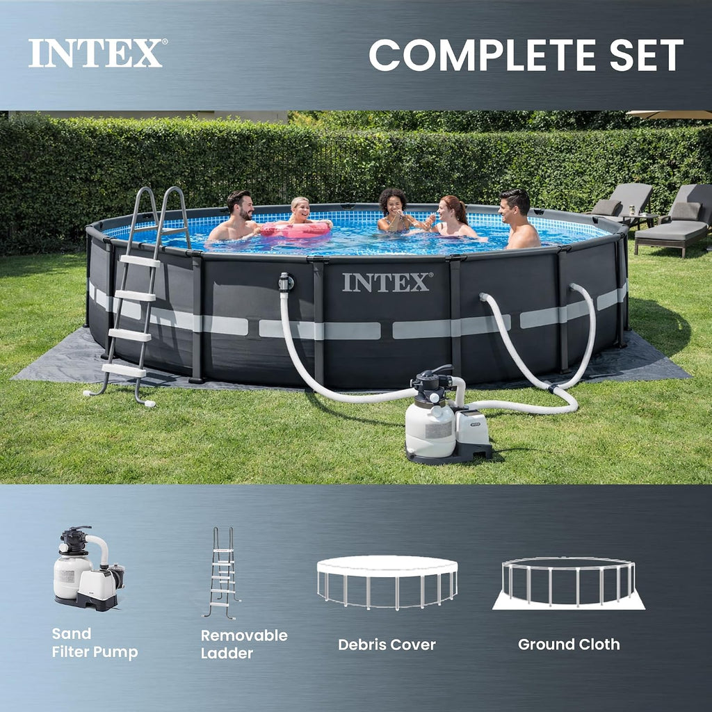 INTEX 26325EH Ultra XTR 16ft x 48in Above Ground Swimming Pool Set with Sand Filter Pump and OptiFlow 50lb Premium Filter Sand