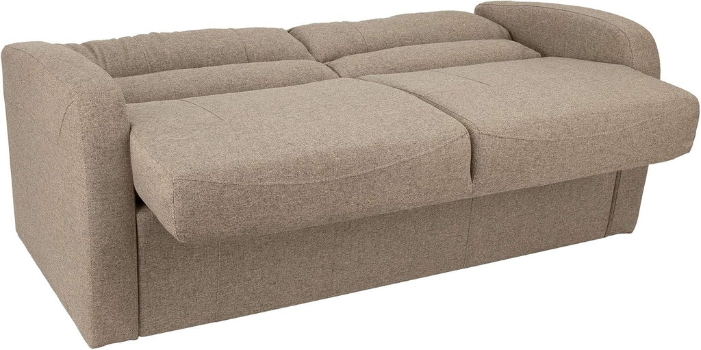 RecPro 60' RV Jack Knife Sofa w/Arms | RV Sleeper Sofa | RV Couch | RV Living Room (Slideout) Furniture | Camper Furniture | Cloth (Oatmeal)