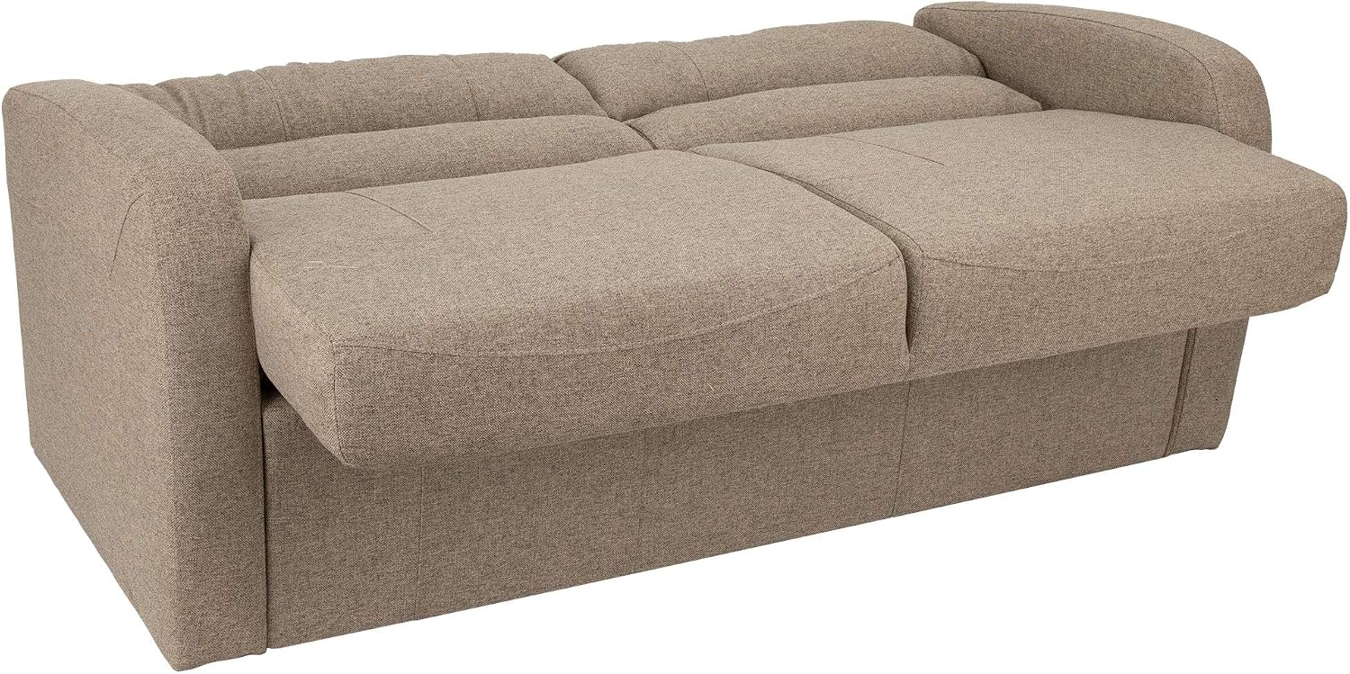 RecPro 60' RV Jack Knife Sofa w/Arms | RV Sleeper Sofa | RV Couch | RV Living Room (Slideout) Furniture | Camper Furniture | Cloth (Oatmeal)