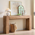 OKD Modern Entryway Console Table, Sofa Table with Drawers, 63' Long Hall Table Behind Couch, Thick Wood Design for Living Room, Hallway - Light Knotty Oak