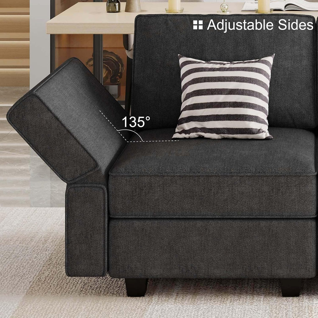 Belffin Modular Sectional Sleeper Sofa Couch Bed Oversized U Shaped Cocuh with Storage Convertible Sleeper Sofa Bed. Black